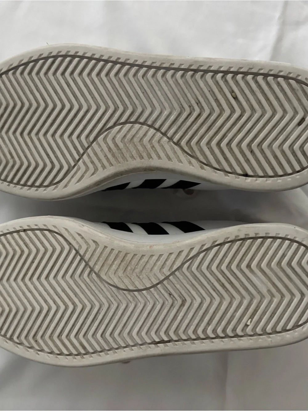 adidas White Sneakers with Black Stripes - Women's